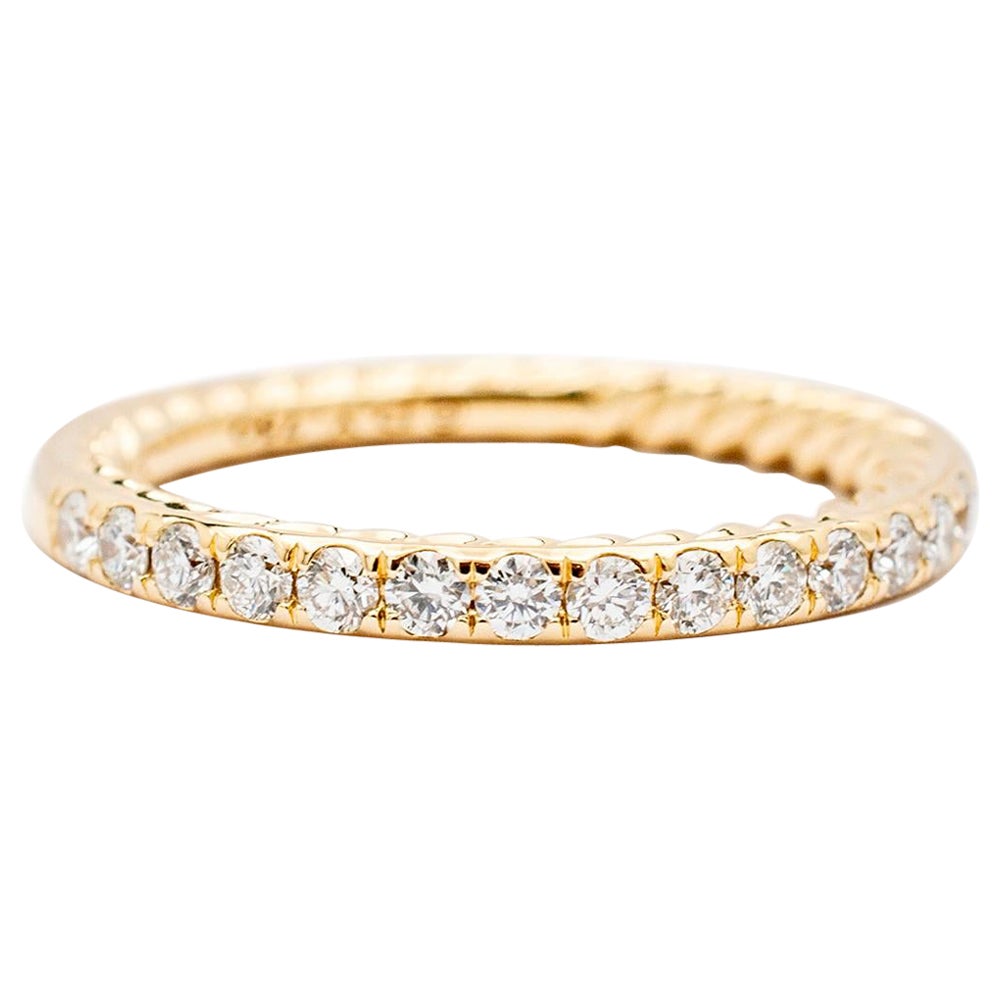 David Yurman Damen Eden Partway 18K Gelbgold Pave Diamant-Hochzeitsring