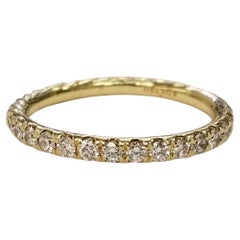 David Yurman Ladies Eden Partway 18K Yellow Gold Pave Diamond Wedding Band
