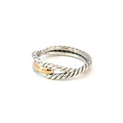 David Yurman Ladies Ring Size 7, 18k Gold & Sterling Silver Estate