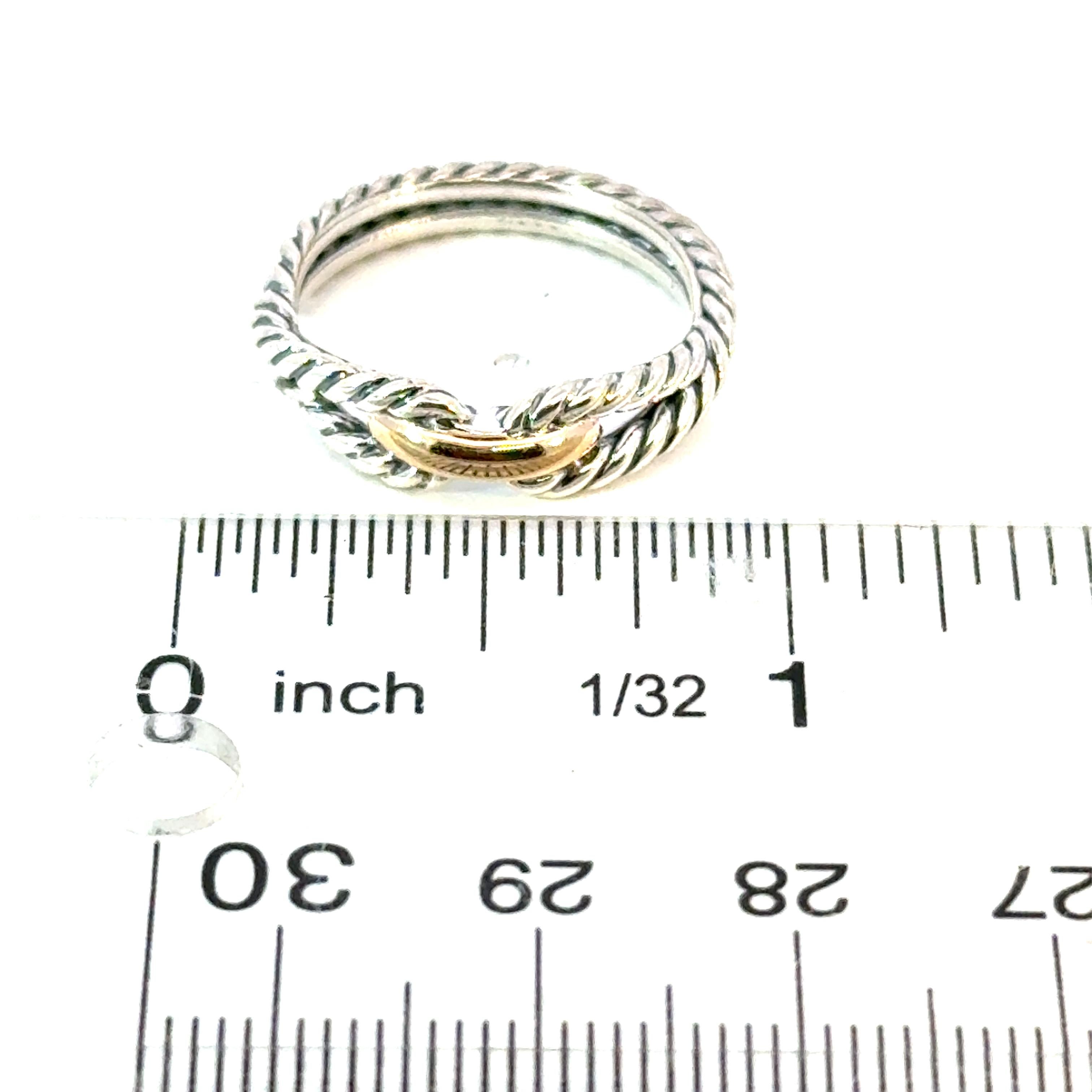 David Yurman pour femmes, taille 7, or 18 carats et argent sterling de succession en vente 1