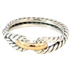 David Yurman Ladies Ring Size 7, 18k Gold & Sterling Silver Estate