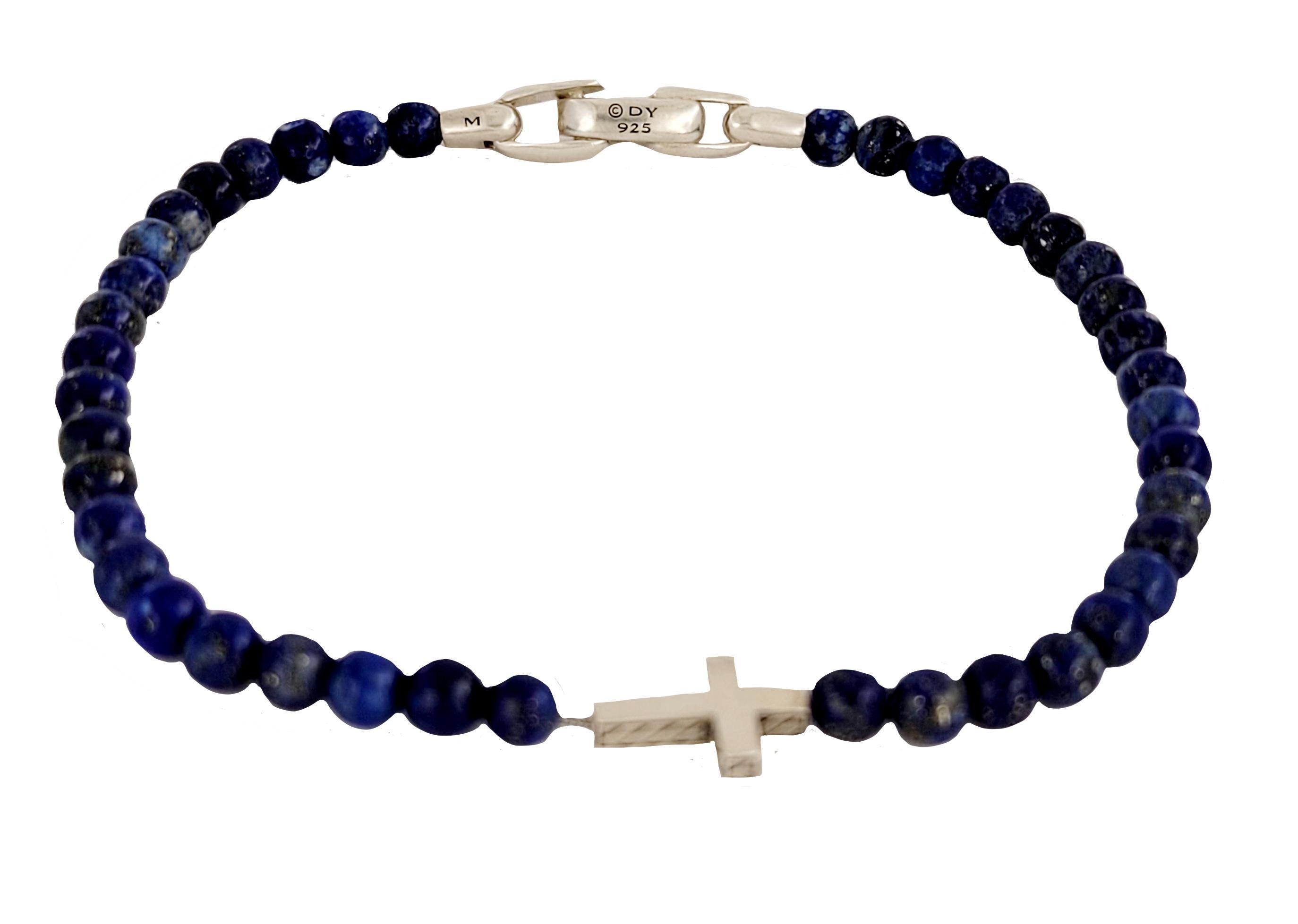 David Yurman Bracciale con perline a croce in lapislazzuli In condizioni Nuovo in vendita a New York, NY