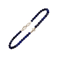 David Yurman Lapis lazuli Cross Beaded Bracelet