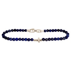 David Yurman Lapis lazuli Cross Beaded Bracelet