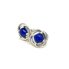 David Yurman Lapis Lazuli Infinity Earrings Sterling Silver Estate
