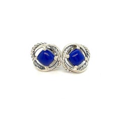 David Yurman Lapis Lazuli Infinity Earrings Sterling Silver Estate