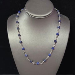 David Yurman Lapis Lazuli Necklace 20" 6 mm Sterling Silver Estate