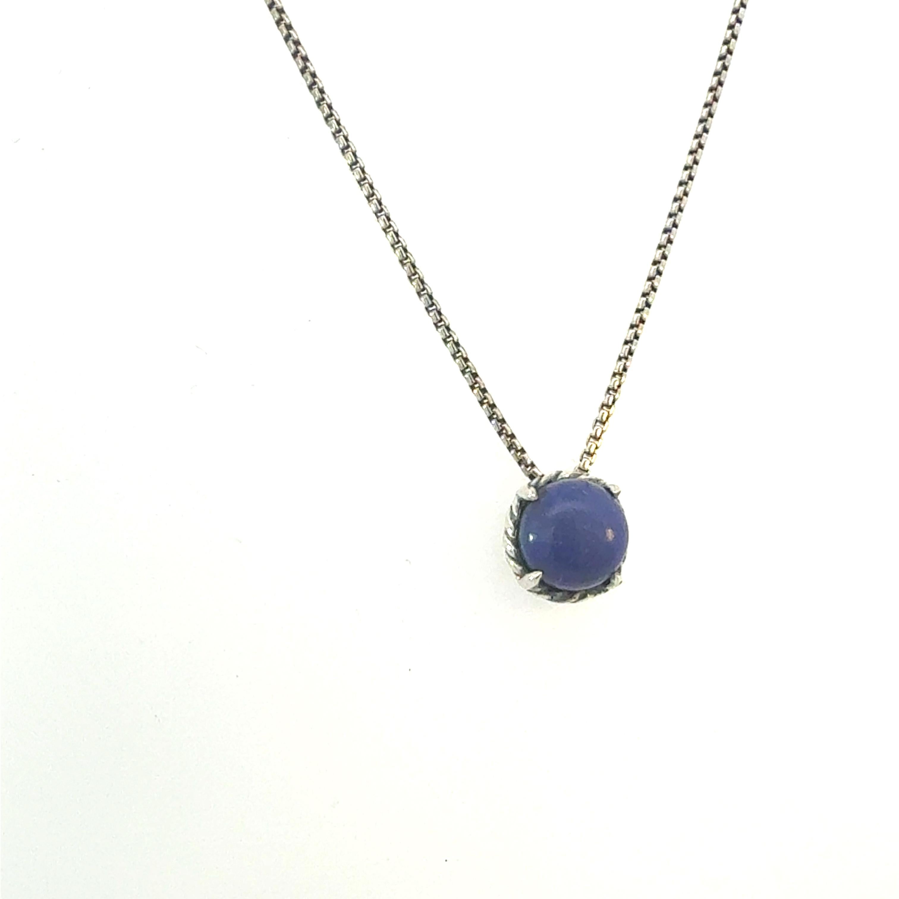 Authentic David Yurman Lapis Lazuli Pendant Necklace 17