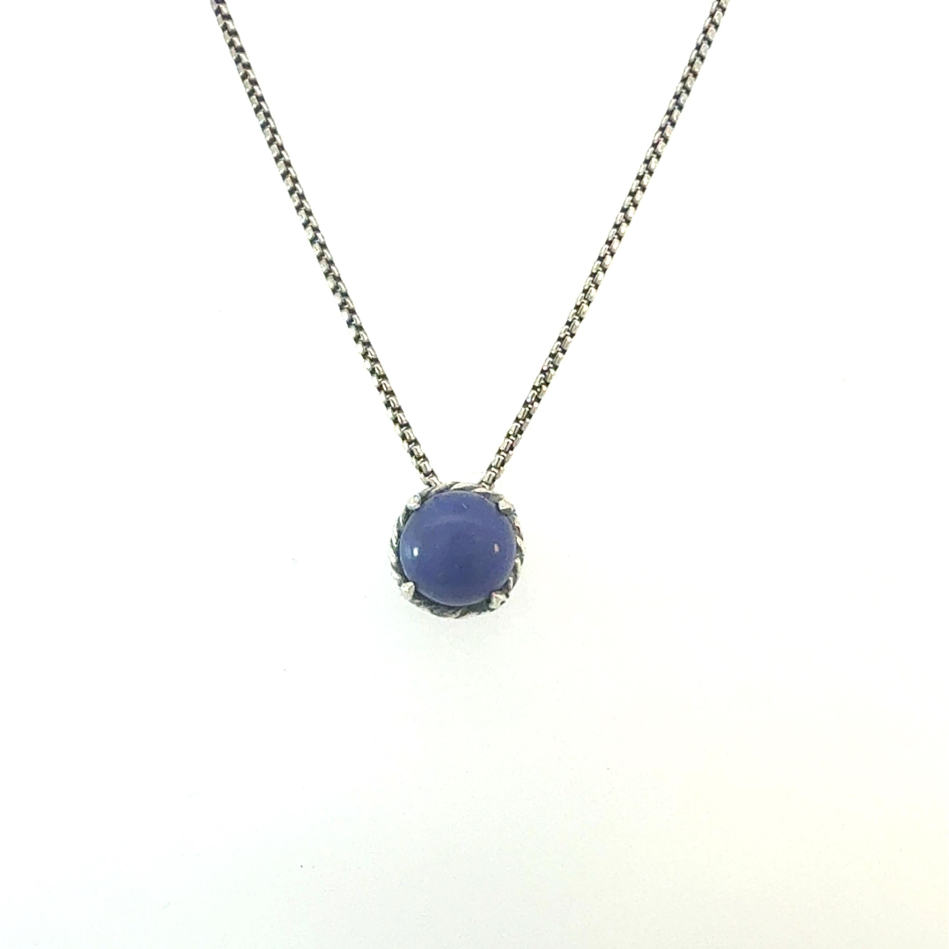 David Yurman Lapis Lazuli Pendant Necklace 17" Sterling Silver Estate