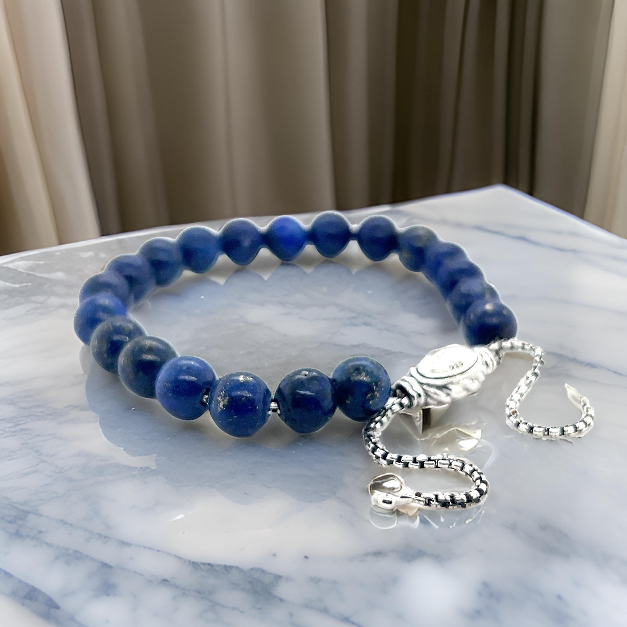 David Yurman Lapis Lazuli Spiritual Beads Bracelet 6.6 - 8.5