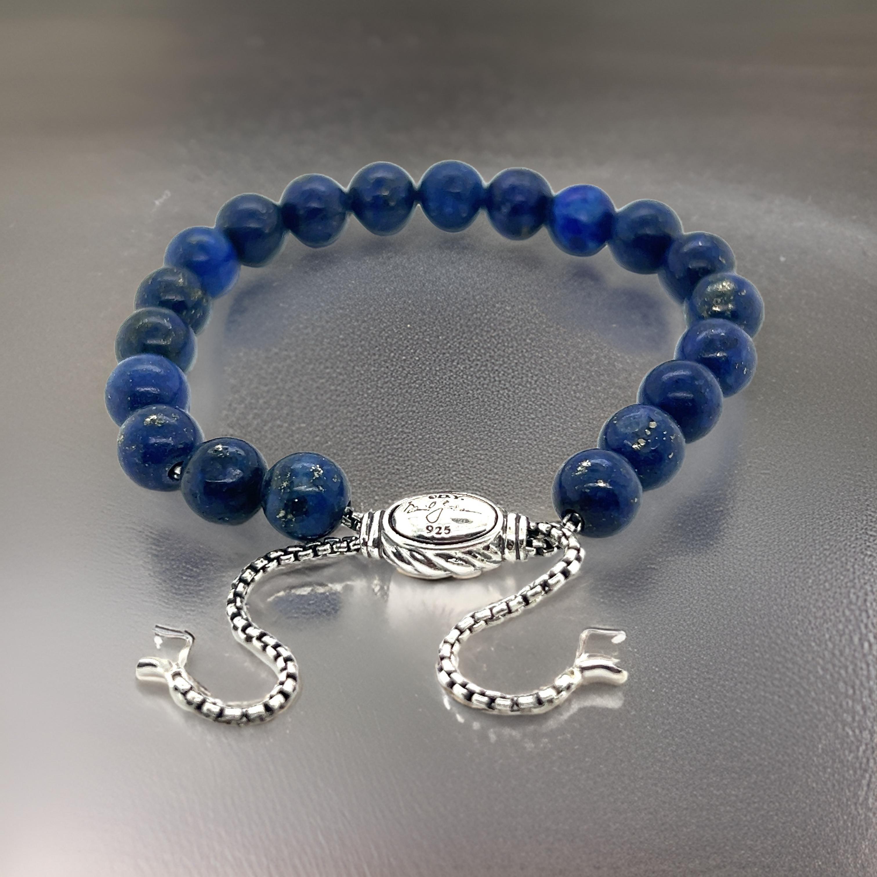 Women's David Yurman Lapis Lazuli Spiritual Beads Bracelet 6.6 - 8.5