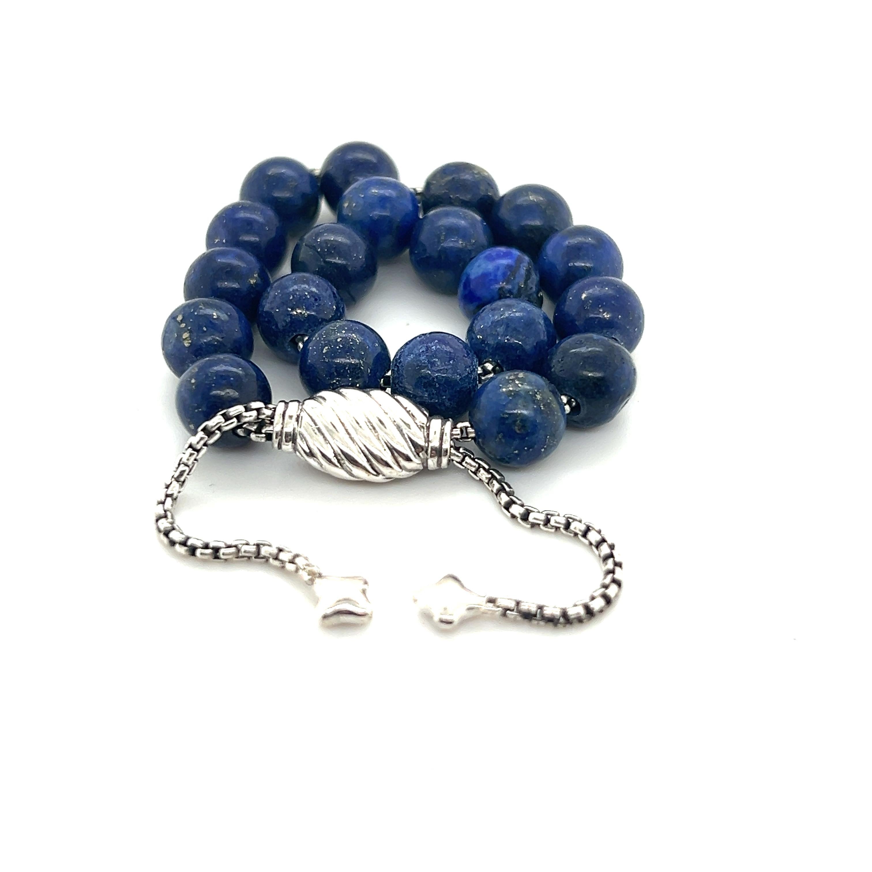 David Yurman Lapis Lazuli Spiritual Beads Bracelet 6.6 - 8.5