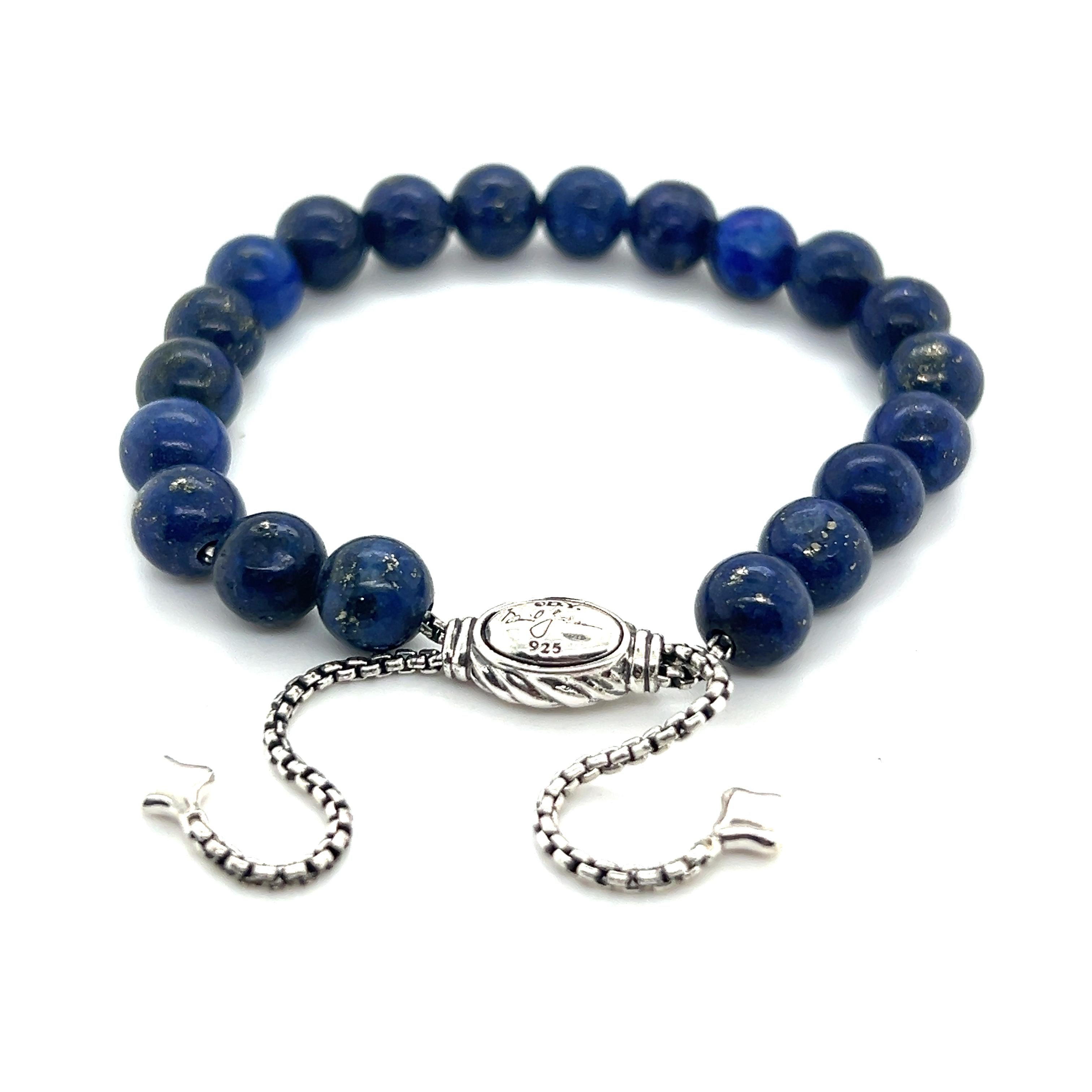 David Yurman Lapis Lazuli Spiritual Beads Bracelet 6.6 - 8.5