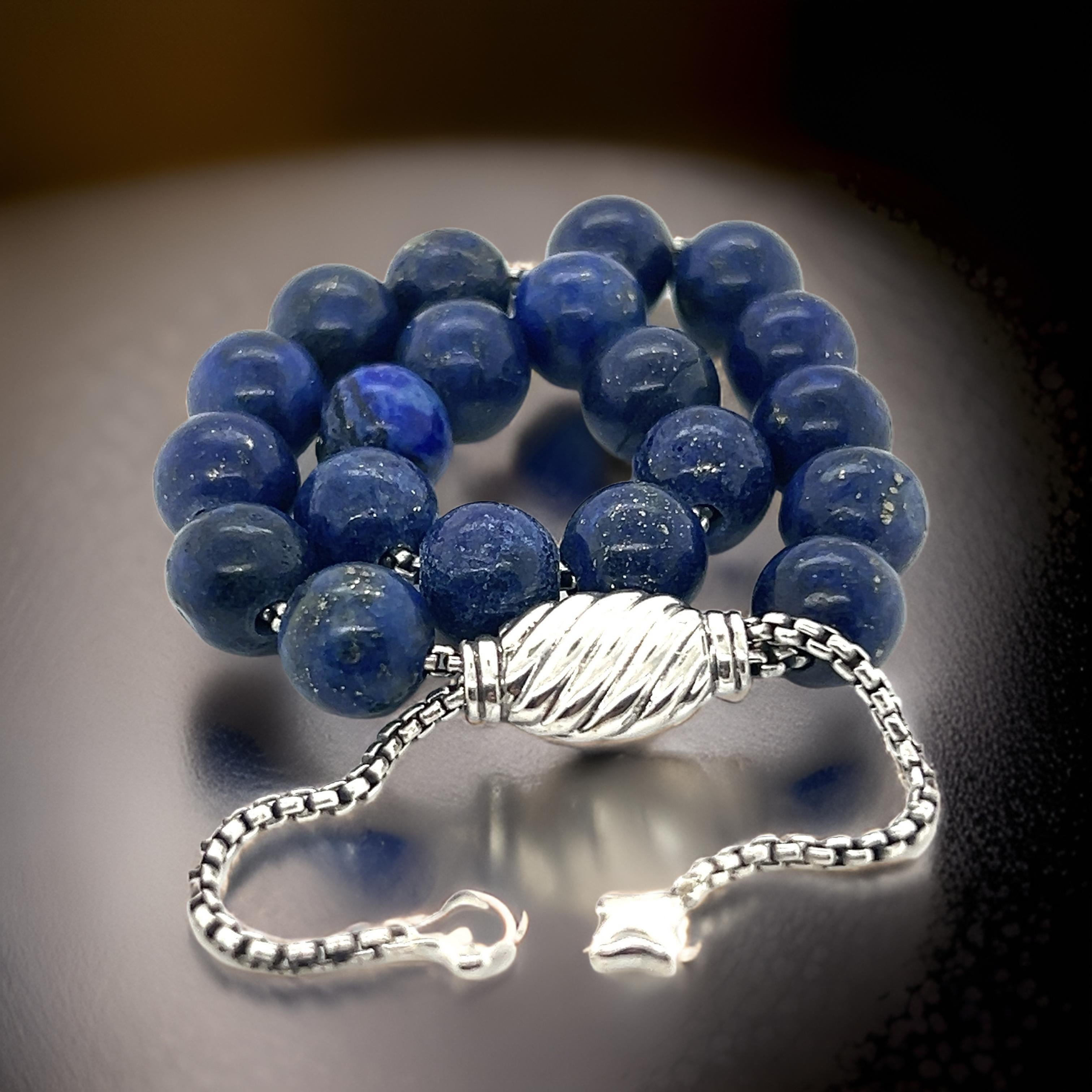 David Yurman Lapis Lazuli Spiritual Beads Bracelet 6.6 - 8.5