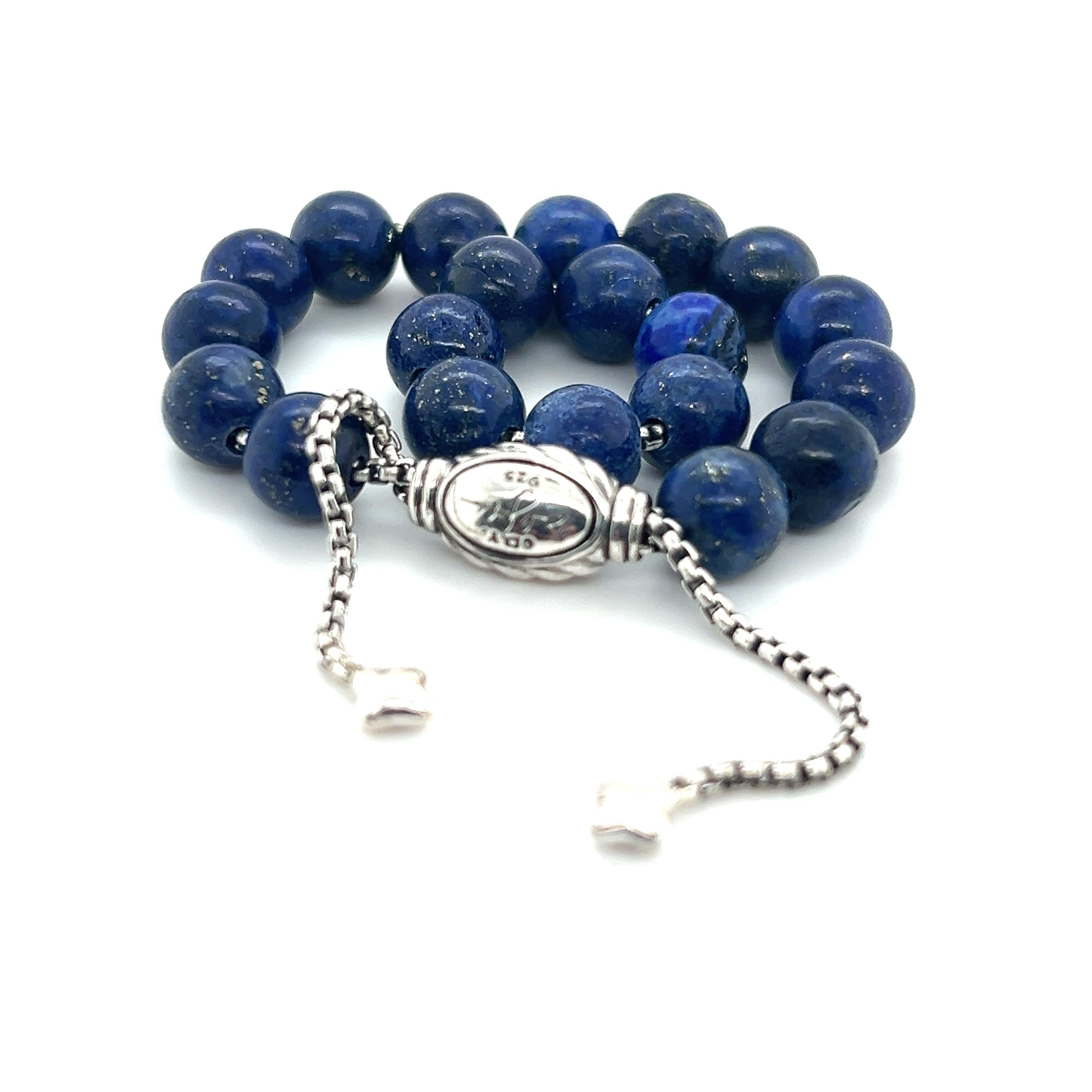 David Yurman Lapis Lazuli Spiritual Beads Bracelet 6.6 - 8.5