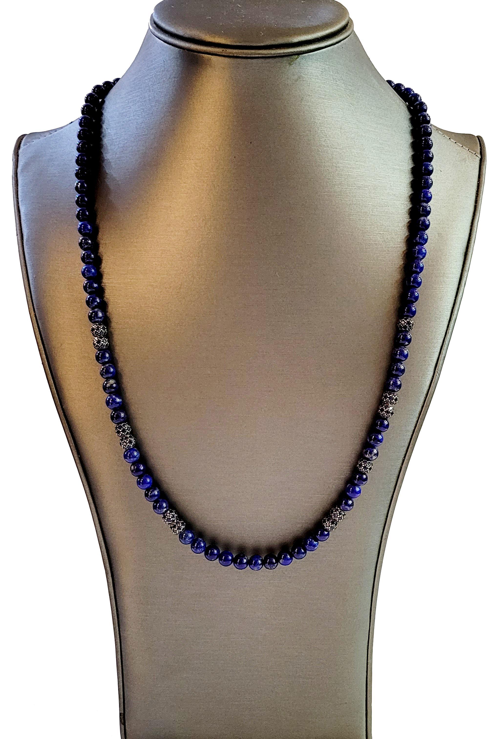 David Yurman Collier de perles en lapiz-lazuli et bleu saphir Neuf - En vente à New York, NY