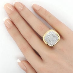 David Yurman Large Albion 18k Yellow Gold Diamond Ring Size 8