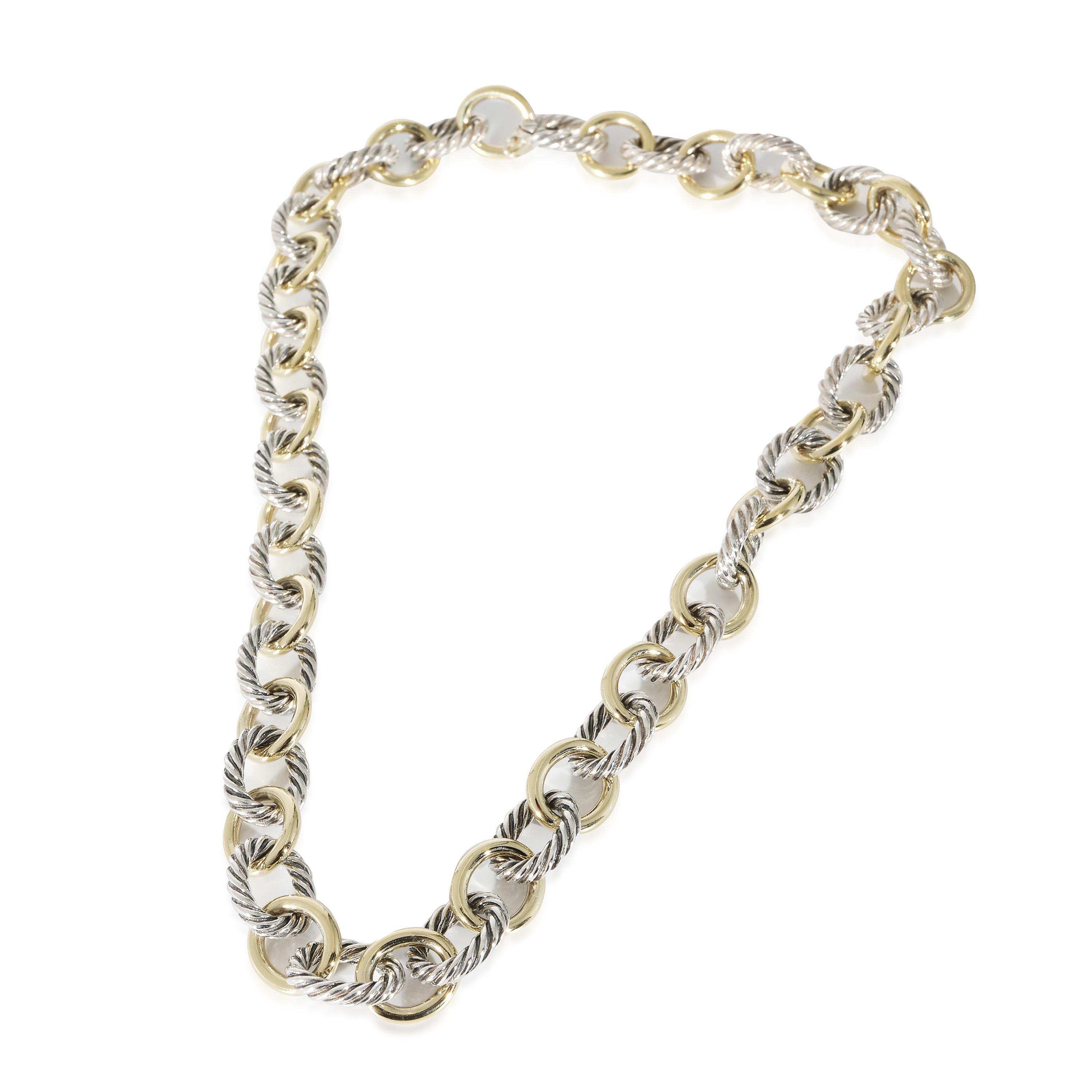 David Yurman Large Oval Link Necklace in 18K Yellow Gold/Sterling Silver

PRIMARY DETAILS
SKU: 135640
Listing Title: David Yurman Large Oval Link Necklace in 18K Yellow Gold/Sterling Silver
Condition Description: Retails for 3650 USD. In excellent