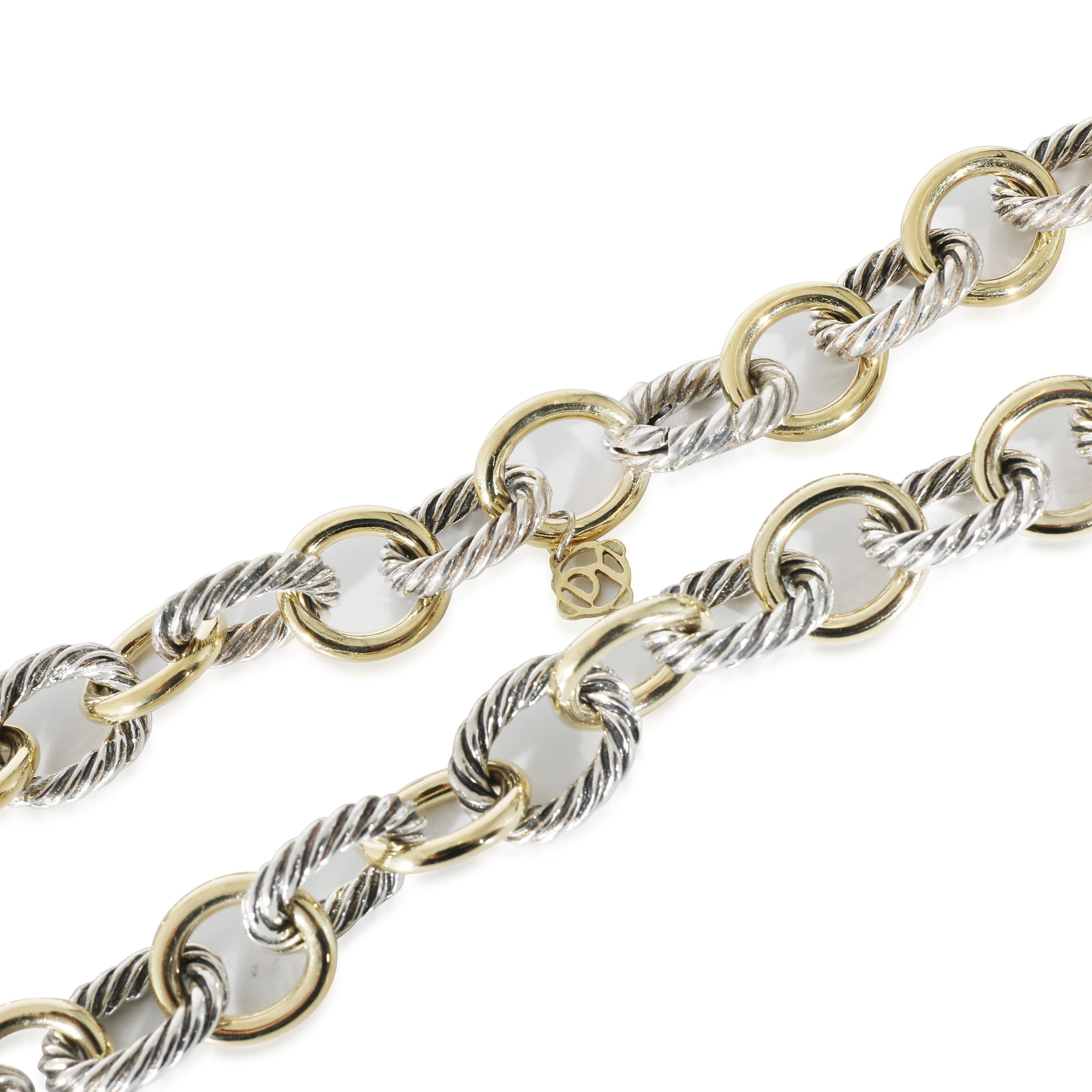 Women's or Men's David Yurman Large Oval Link Necklace in 18K Yellow Gold/Sterling Silver