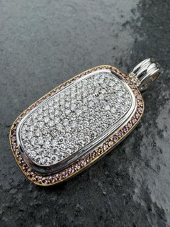 David Yurman Large Pave Albion Diamond Pendant 18k White Gold 33.8g 36x22mm