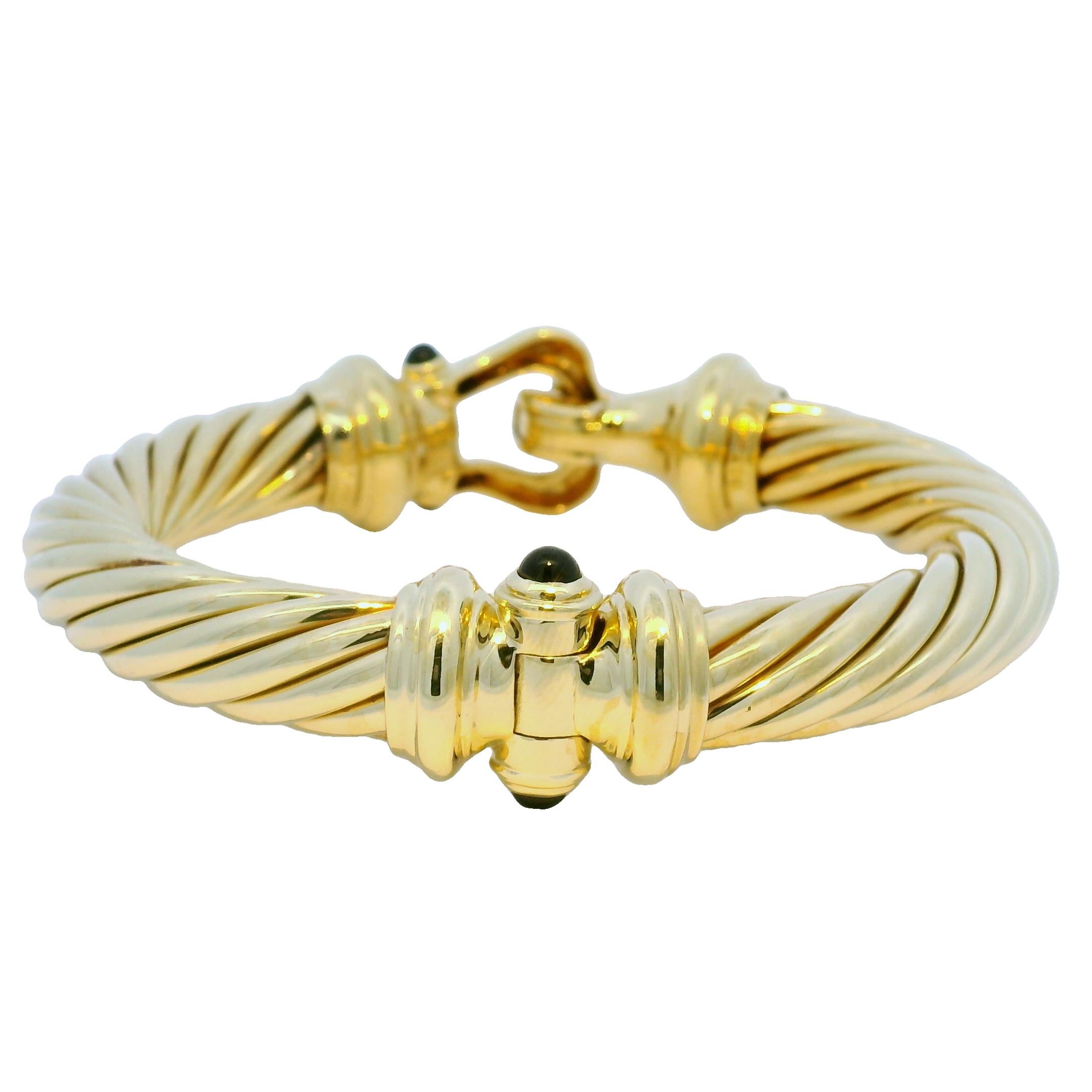 David Yurman - Bracciale a coste con pietra d'onice 18 carati in stile cavo In magazzino in vendita 4