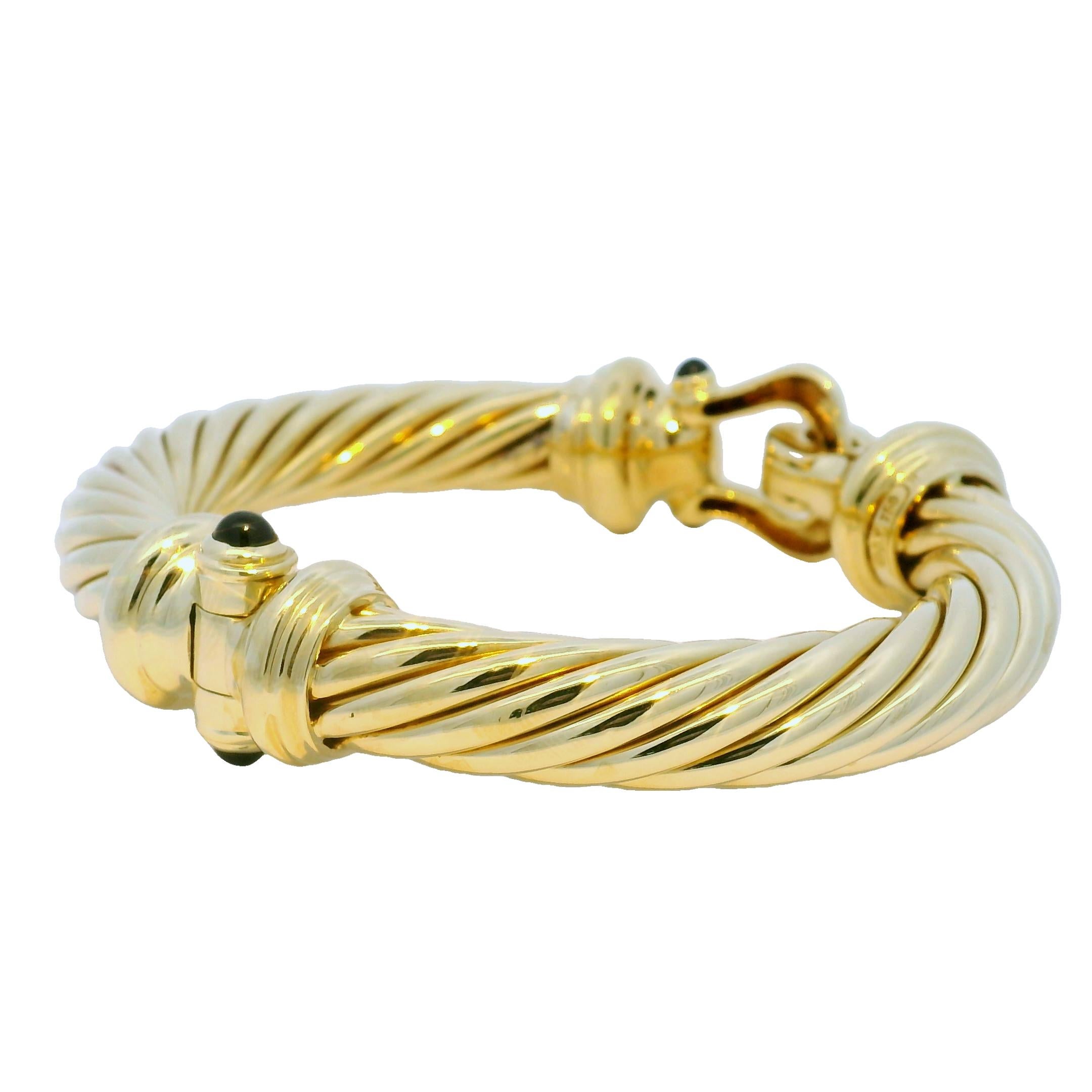 David Yurman - Bracciale a coste con pietra d'onice 18 carati in stile cavo In magazzino in vendita 2
