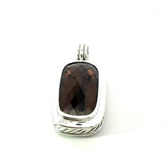 David Yurman Large Smokey Topaz Albion Pendant Sterling Silver Estate