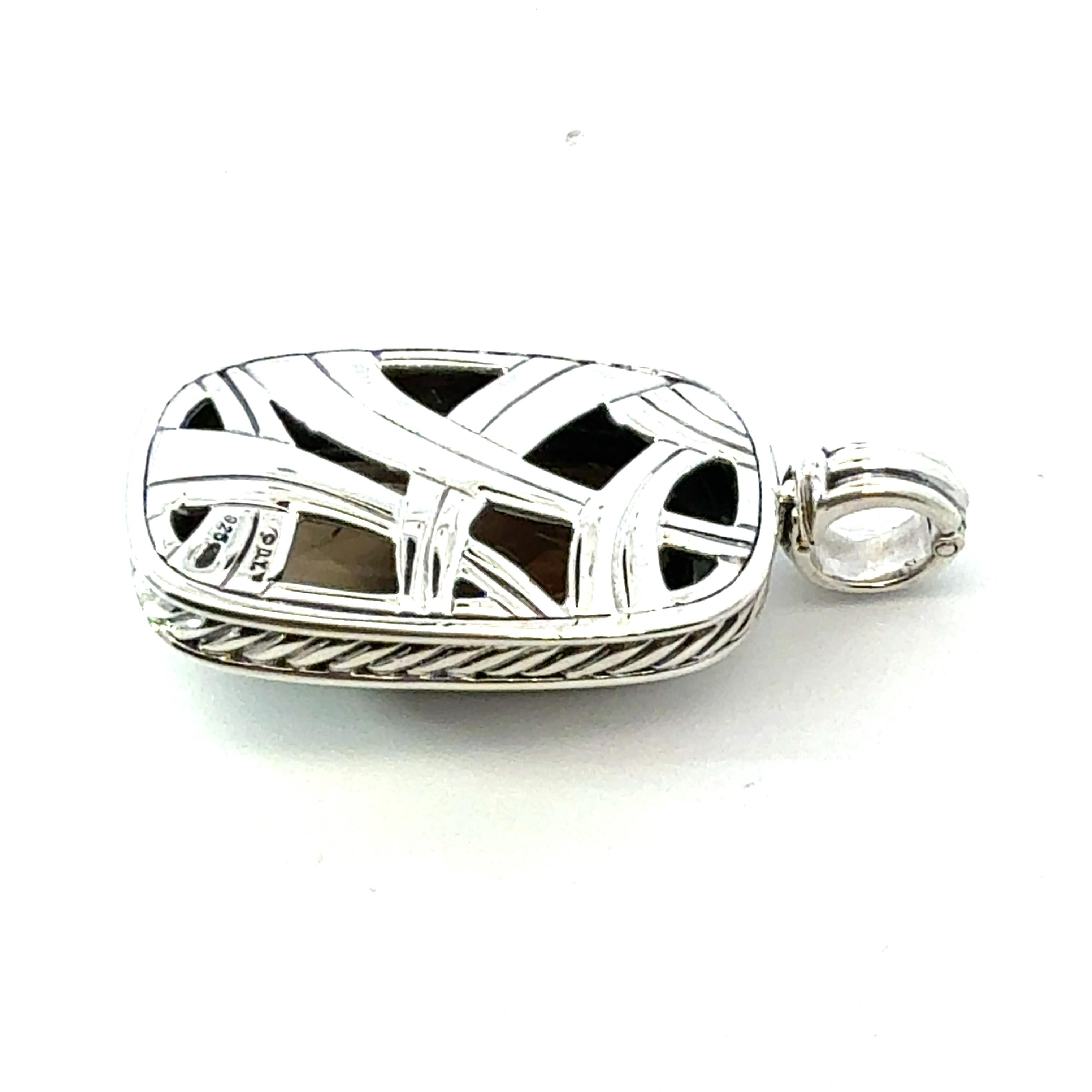 David Yurman Pendentif Albion en argent sterling, grande topaze fumée, ancienne propriété Pour femmes en vente
