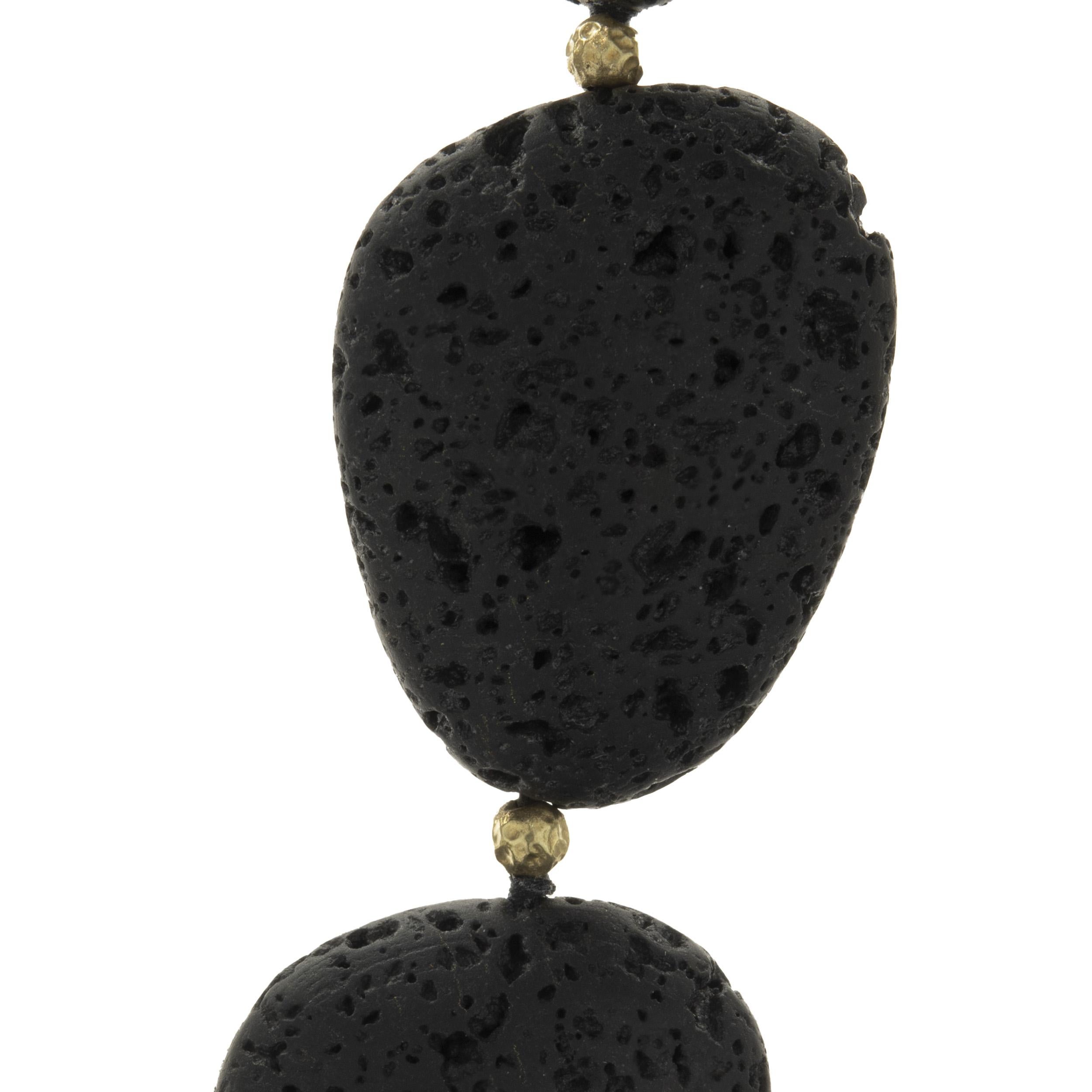 Designer: David Yurman
Material: Lava Rock / 18K yellow gold
Dimensions: necklace measures 18-inches
Weight: 187.58 grams