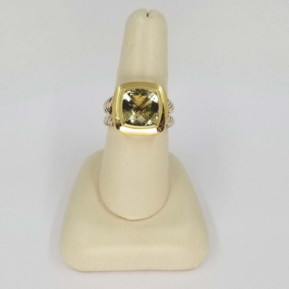 Cushion Cut David Yurman Lemon Citrine Quartz Albion Ring