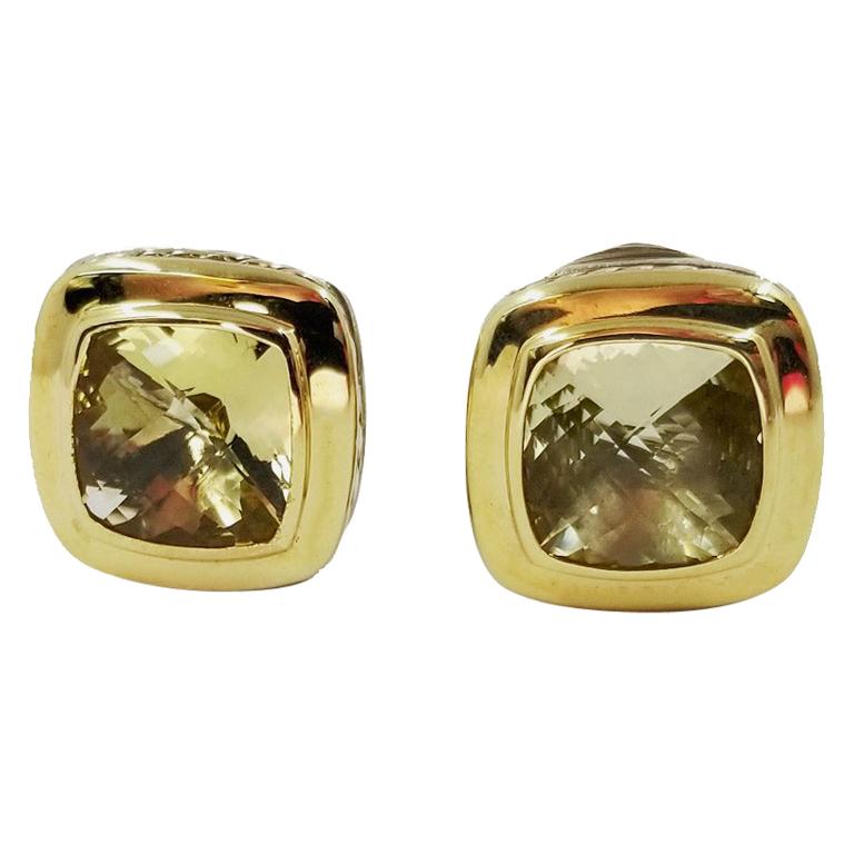 David Yurman Lemon Citrine Quartz Albion Stud Earrings