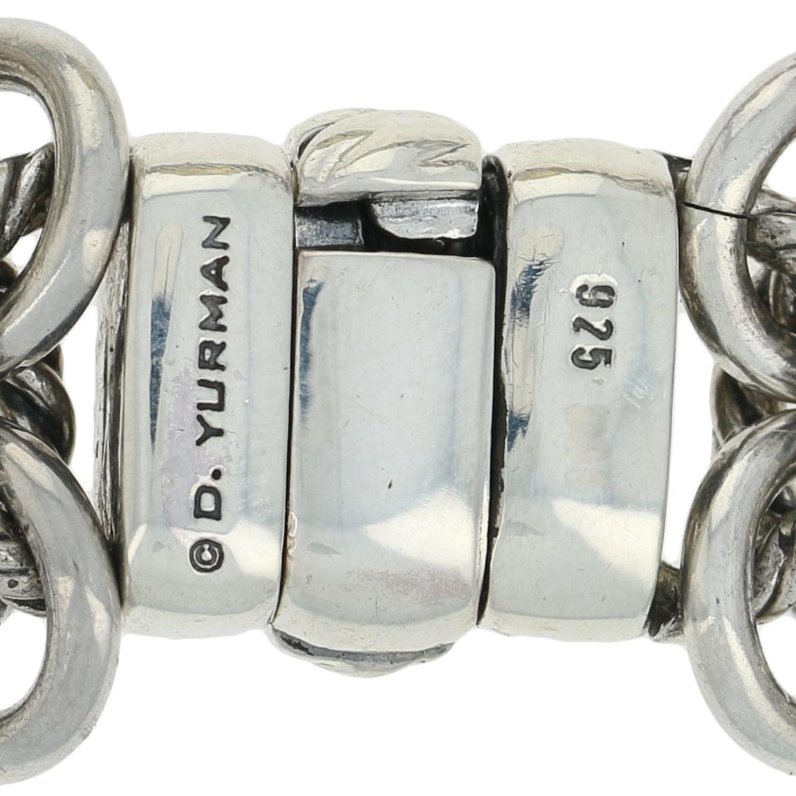 Women's David Yurman Lemon Citrine Woven Cable Link Bracelet Sterling and 18 Karat Gold