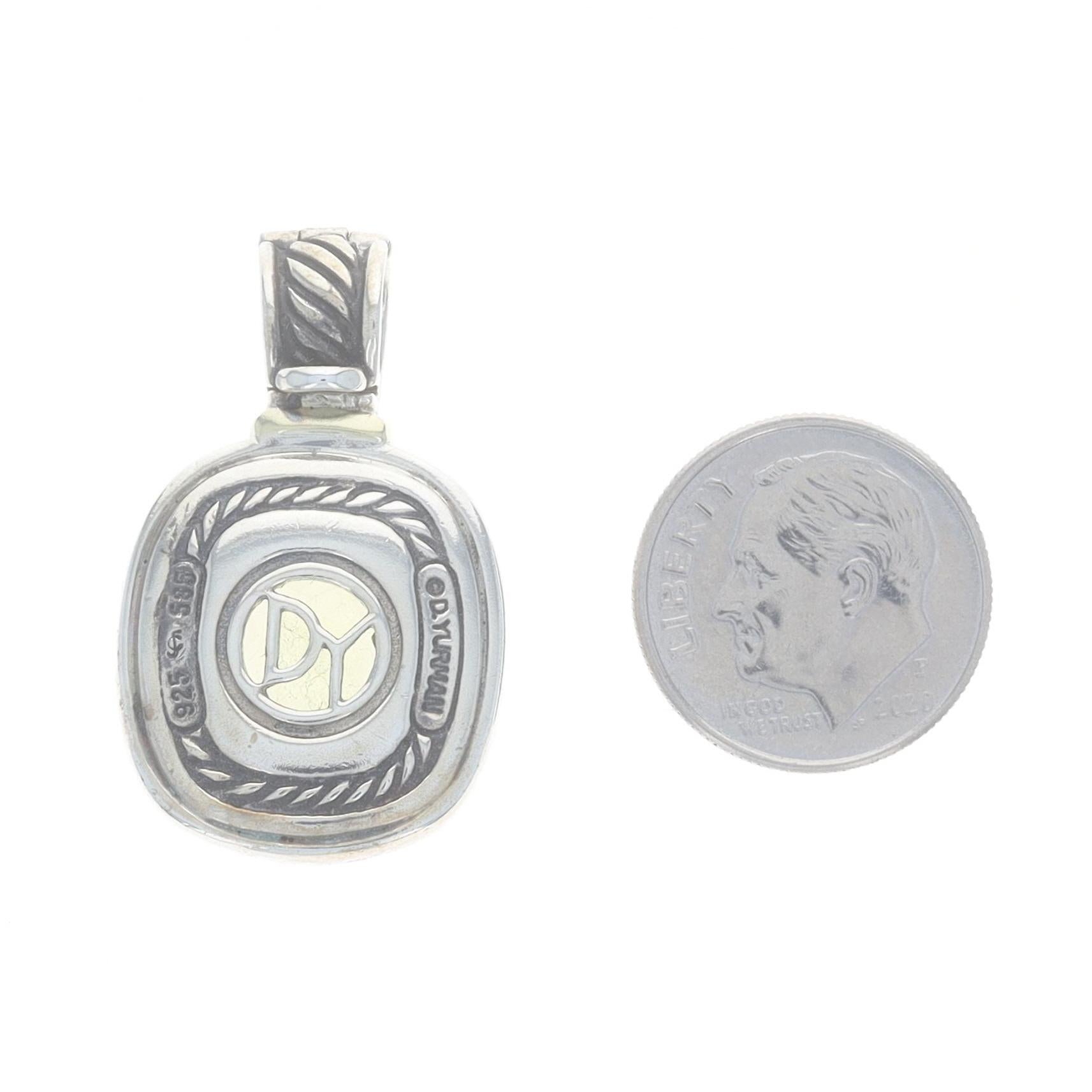 David Yurman Pendentif clip en quartz citron - Sterling 925 jaune 14 carats Excellent état - En vente à Greensboro, NC
