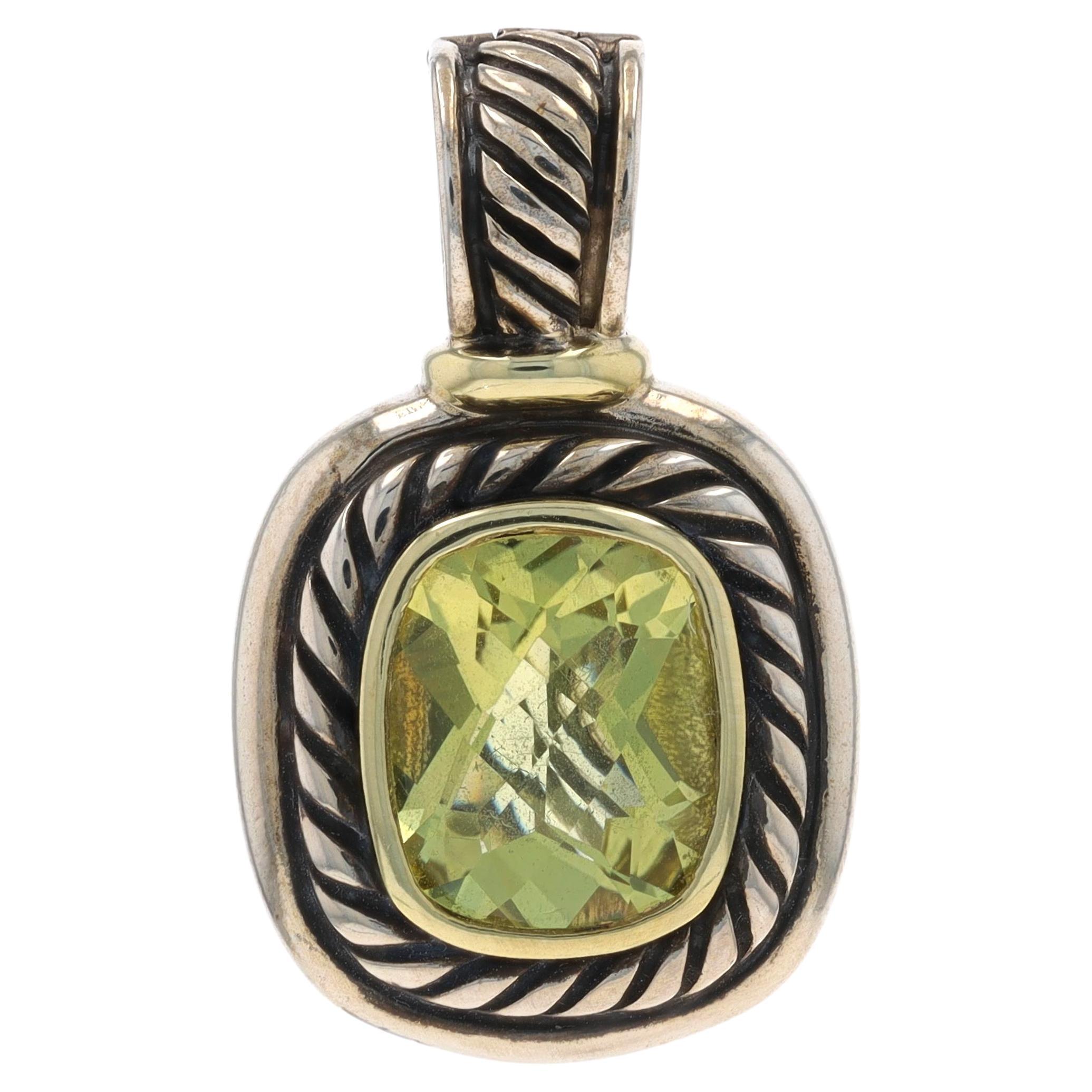 David Yurman - Ciondolo a clip con quarzo limone - Sterlina 925 - Cavo giallo 14k