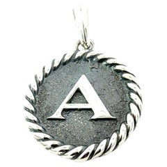 David Yurman Letter A Amulet Sterling Silver Estate
