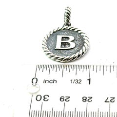 David Yurman Letter B Amulet Sterling Silver Estate