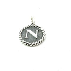 David Yurman Letter N Amulet Sterling Silver Estate
