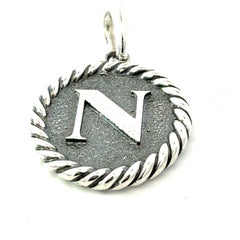 David Yurman Letter N Amulet Sterling Silver Estate