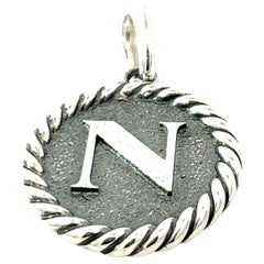 David Yurman Lettera N Amuleto in argento sterling Estate