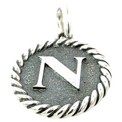 David Yurman Letter N Amulet Sterling Silver Estate