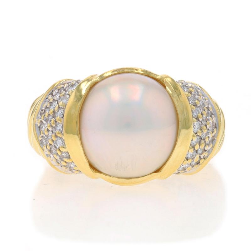 Size: 5 1/4

Note: Please contact us for a resizing quote.

Brand: David Yurman

Metal Content: 18k Yellow Gold & 18k White Gold

Stone Information

Mabe Pearl

Natural Diamonds
Carat(s): .60ctw
Cut: Round Brilliant
Color: G - H
Clarity: VS1 -