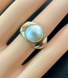 David Yurman Mabe Pearl Noblesse Ring, 14K Gold & Sterling Silver