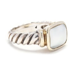 David Yurman Mabé Pearl Noblesse Ring, 14K Yellow Gold Silver, Ring Size 7