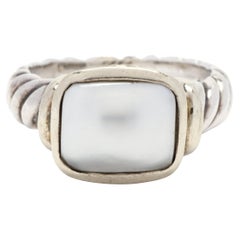 David Yurman Mabé Pearl Noblesse Ring, 14K Yellow Gold Silver, Ring Size 7