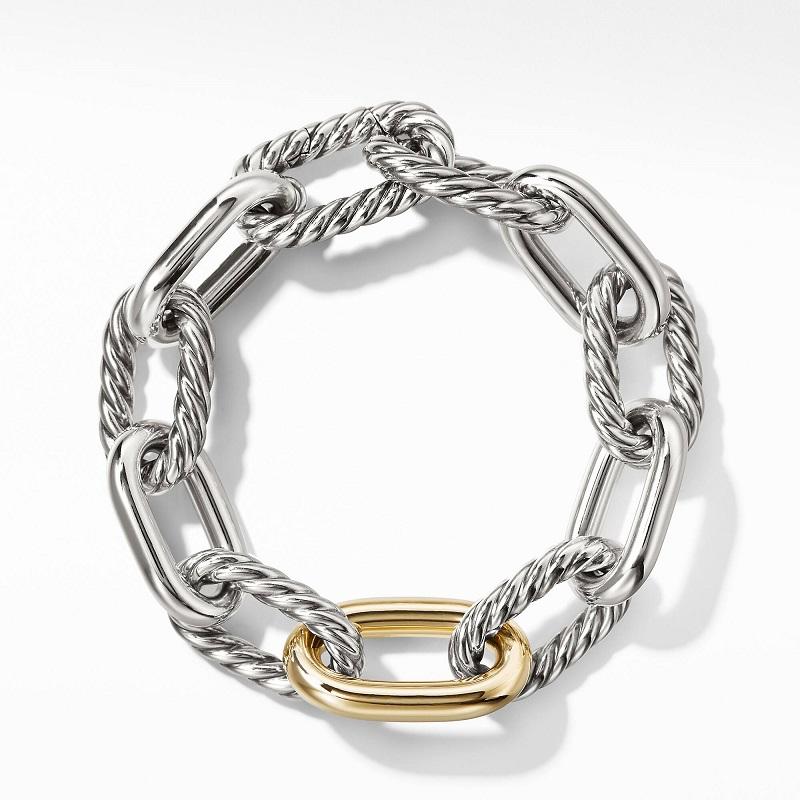 Sterling Silver with 18-karat Bonded Yellow Gold
Bracelet, 13.5mm
Cable push clasp
Size Medium
B13873 S8