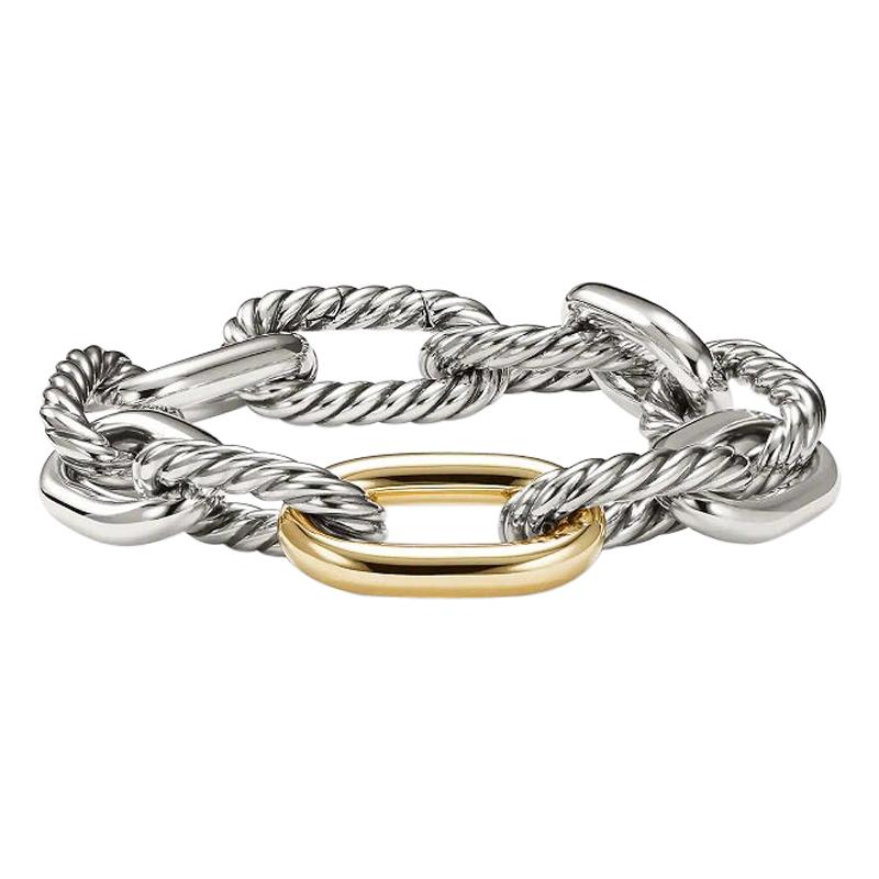 David Yurman Madison Chain Large Bracelet with Bonded Gold, B13873 S8