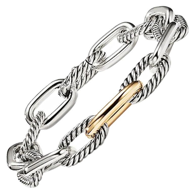 David Yurman Madison Chain Medium Bracelet with 18k Bonded Gold, B13712 S8