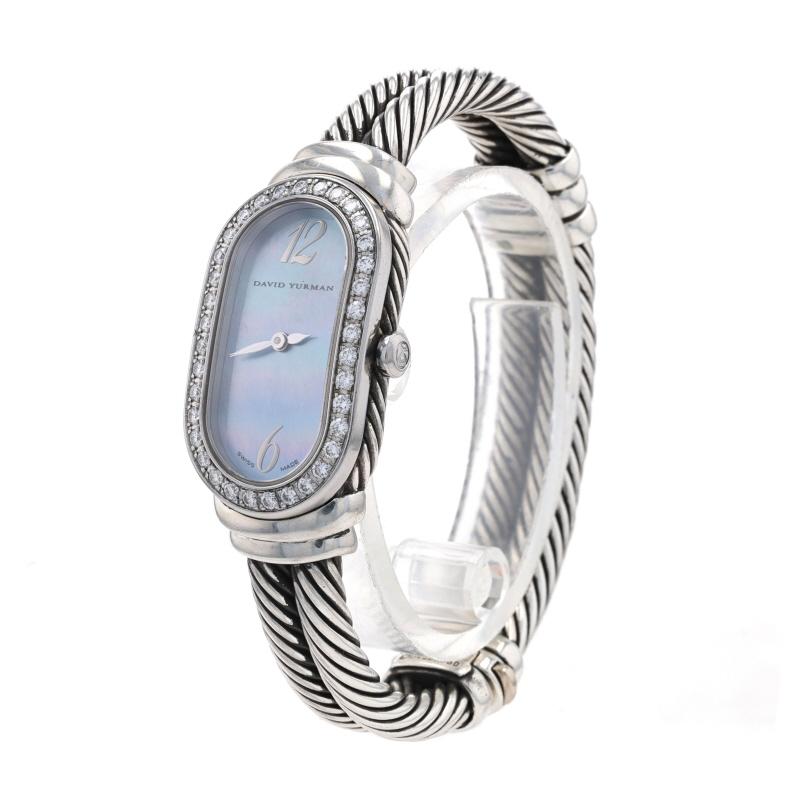 David Yurman Madison Montre-bracelet pour femme T408-MSS -925 et quartz bleu acier 1YrWnty Pour femmes en vente