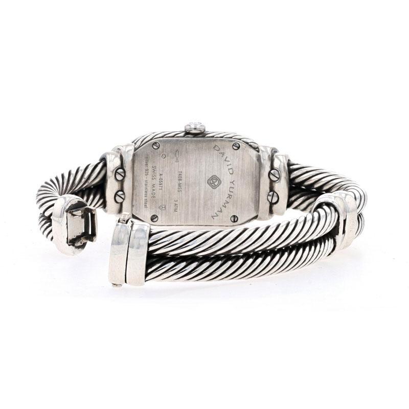 David Yurman Madison Montre-bracelet pour femme T408-MSS -925 et quartz bleu acier 1YrWnty en vente 2