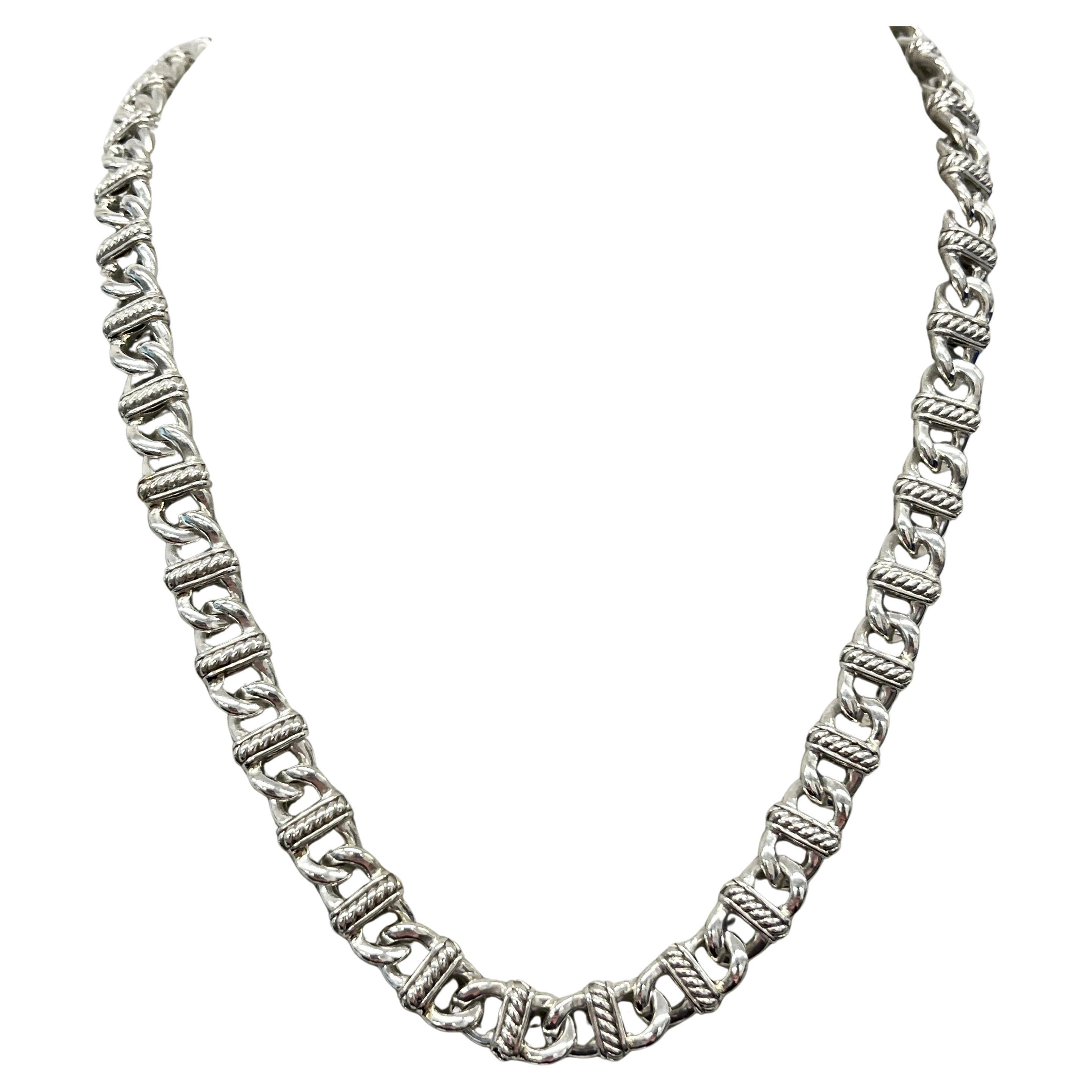 David Yurman Madison Link Chain Collection Necklace in Sterling Silver For Sale